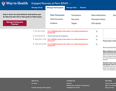 Way to Health Admin Portal Redesign