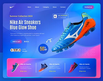 Nike Shoe Store Ecommerce Landing Page website template