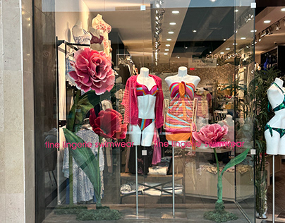 oversized floral retail window
