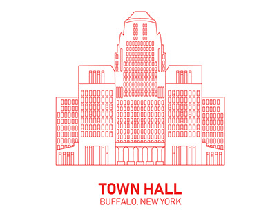 Buffalo Town Hall Illustration