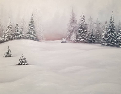 WinterLandscape oil painting 14x18