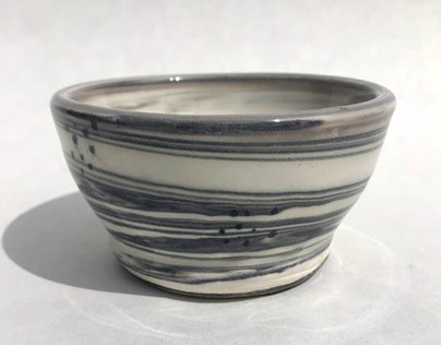 Black and White Porcelain Bowl with Dots