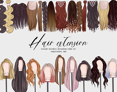 Hairstyle wigs hair extensions clipart png