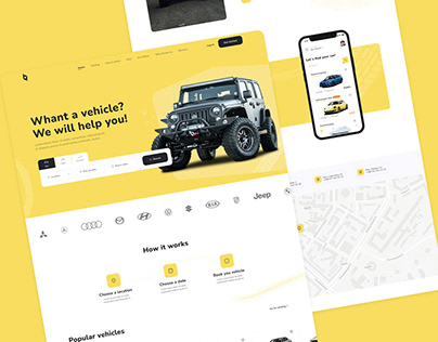 E-rent | Landing page and mobile app
