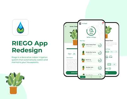 Riego Plant Watering App UI Redesign