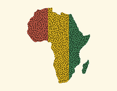 Africa Map Turing Pattern (Rasta Colours)