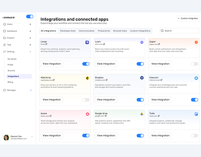 Integration and connected apps