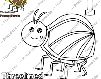 Coloring Book Alphabet Threelined Potato Beetles