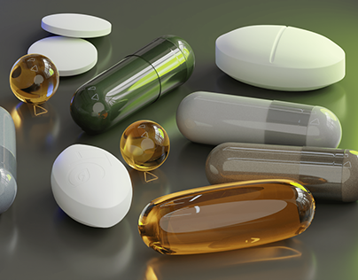 3D vitamins, capsules and tablets