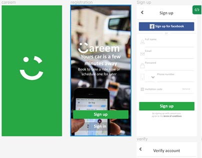 Careem app designs