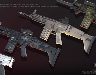 SCAR Rifle 3D Realistic Weapons Renders ( New Skins )