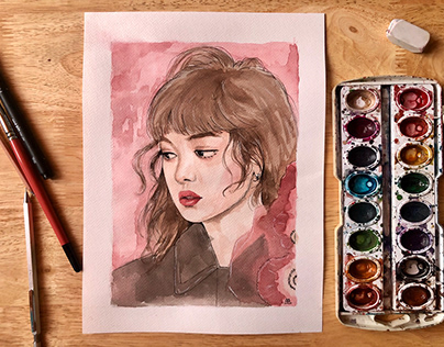 Lisa Watercolor portrait.