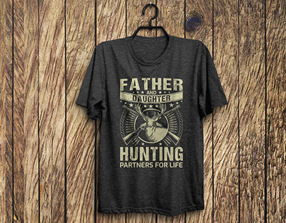 Father and Daughter Hunting t shirt Design