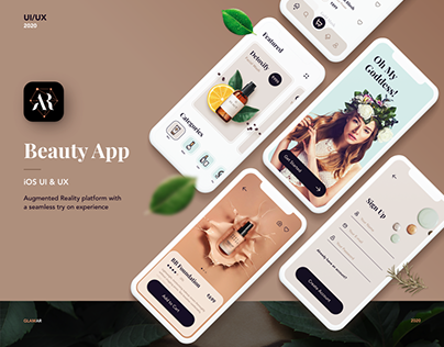 GlamAR | Beauty App | UI/UX Design
