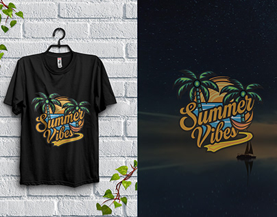 Summer t-shirt design template.
