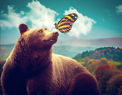 Photoshop composite, “Butterfly Watching”