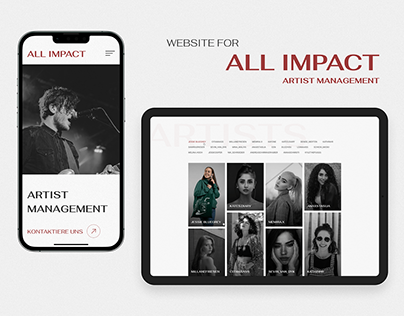 Website for "ALL IMPACT ARTIST MANAGEMENT"