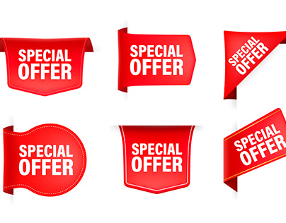 Red ribbon with text Special offer.