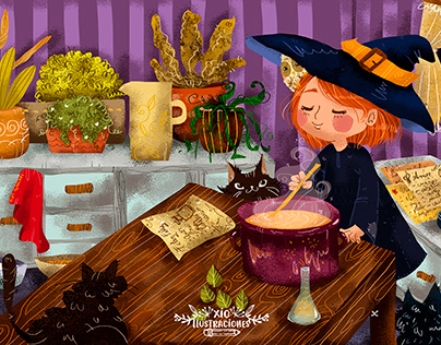 Children's illustration / Herbal witch
