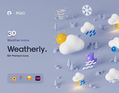 Weatherly 3D icons - 50+ weather icons