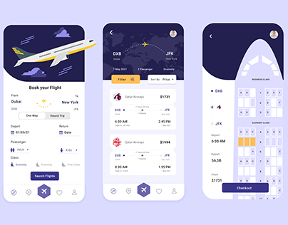 Flight Ticket Booking App - UI Concept