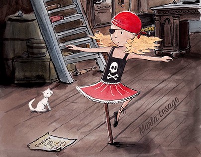 Pirate practices ballet.