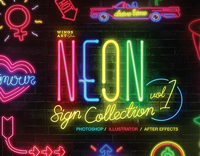 Neon Sign Collection Graphics by Christopher King
