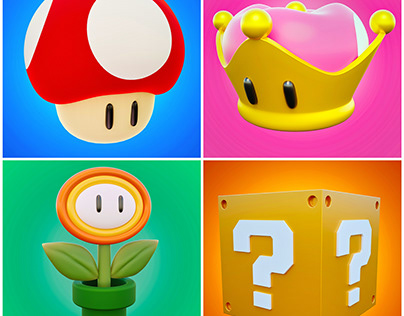 Mario Bros - 3D Iconic elements