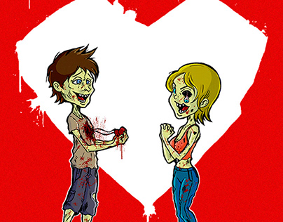 Zombies / Valentine's Day Card - Ilustración