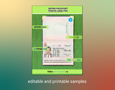 Qatar passport PSDs, scan and photo