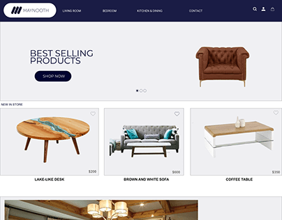 homepage of E-commerce furniture business