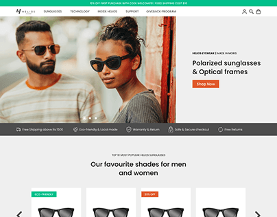 Helios Eyewear : E-commerce Website Design