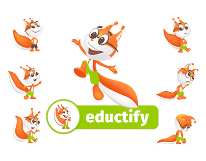 Squirrel mascot for the educational app
