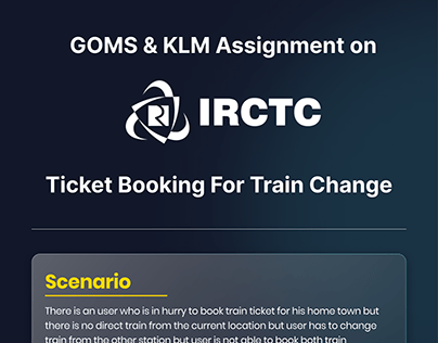 Project thumbnail - GOMS & KLM Analysis on IRCTC Connecting Journey