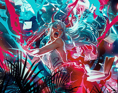 24 Anime Cyberpunk Girl Wallpaper Bundle Twitch Streaming 