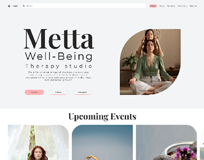 Metta well being UI web design application home page