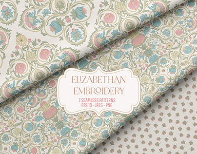 Pastel Elizabethan Embroidery