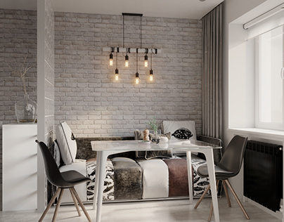 Apartment with elements of Scandinavian style