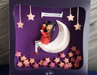 Girl on the Moon Paper Quilling