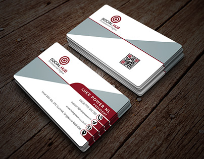 Corporate Business Card Design with QR Code