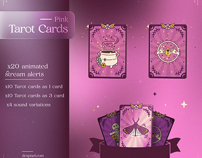 Pink Gold Tarot Cards Stream Alerts