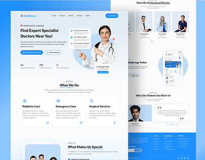 Project thumbnail - Medical Website Landing Page UI, UI Design, UIUX Design