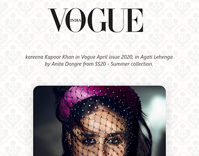 Kareena Kapoor Khan in Anita Dongre For Vogue April