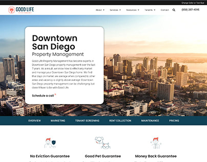 Property Management Website Design Landing Page