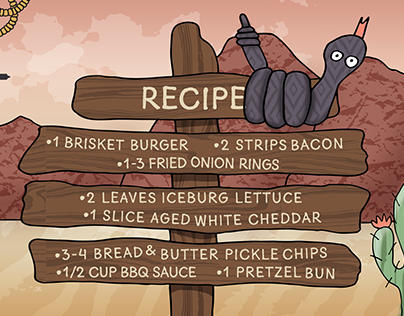 Rodeo Burger Recipe Illustration