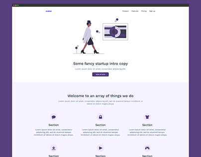 Startup Landing Page Template for carrd.co