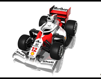 McLaren Mp4/4 livery on a miniature F1 car