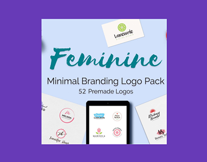 Feminine Logo: 52 Minimal Branding Girly Logos