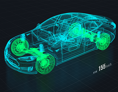 智能汽车可视化大屏FUI Intelligent vehicle visualization