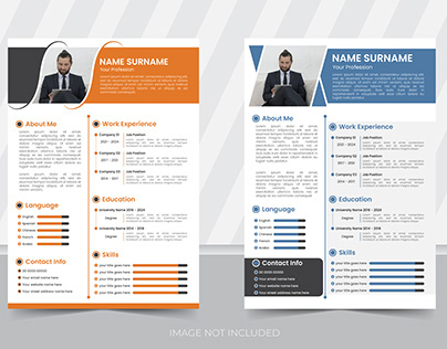 Modern minimal resume or cv design template